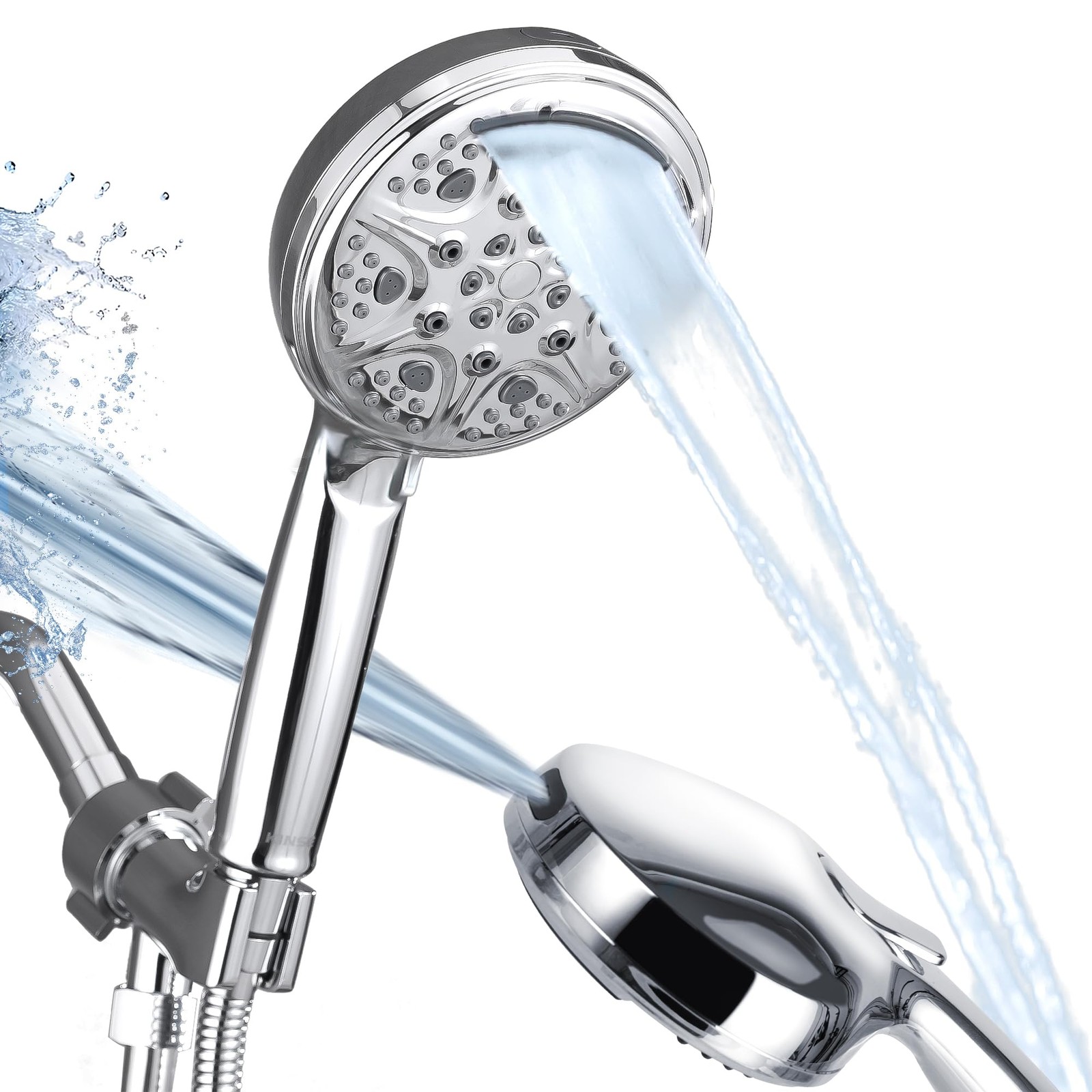 High Pressure Shower Head with Hose,9-Mode Handheld Shower Head, 5" Shower He...