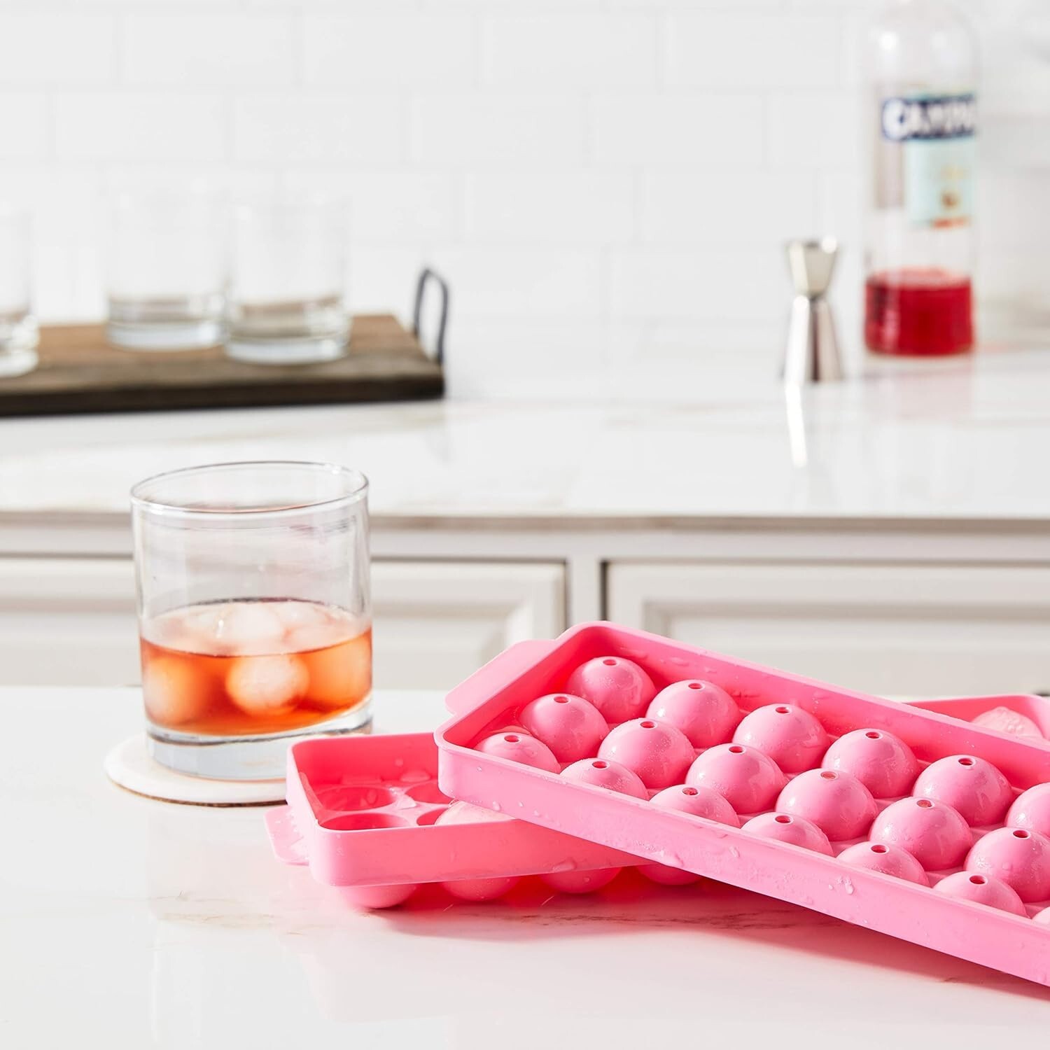 Gourmac Ice Ball Tray, Large, Pink (324PK)