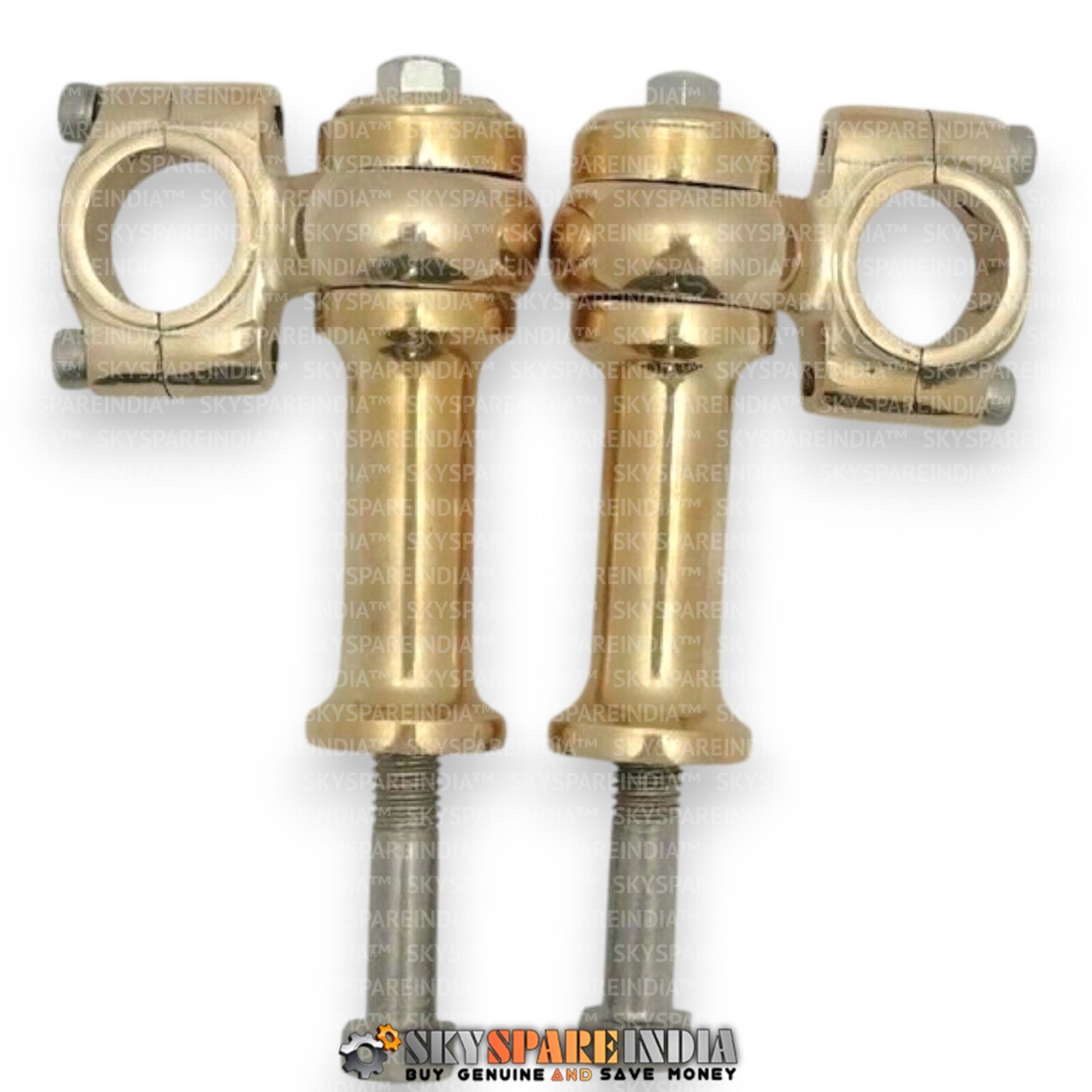 1" Handlebar Risers Clamp 3" Rise Approx Brass Fits For Universal Motorcycle