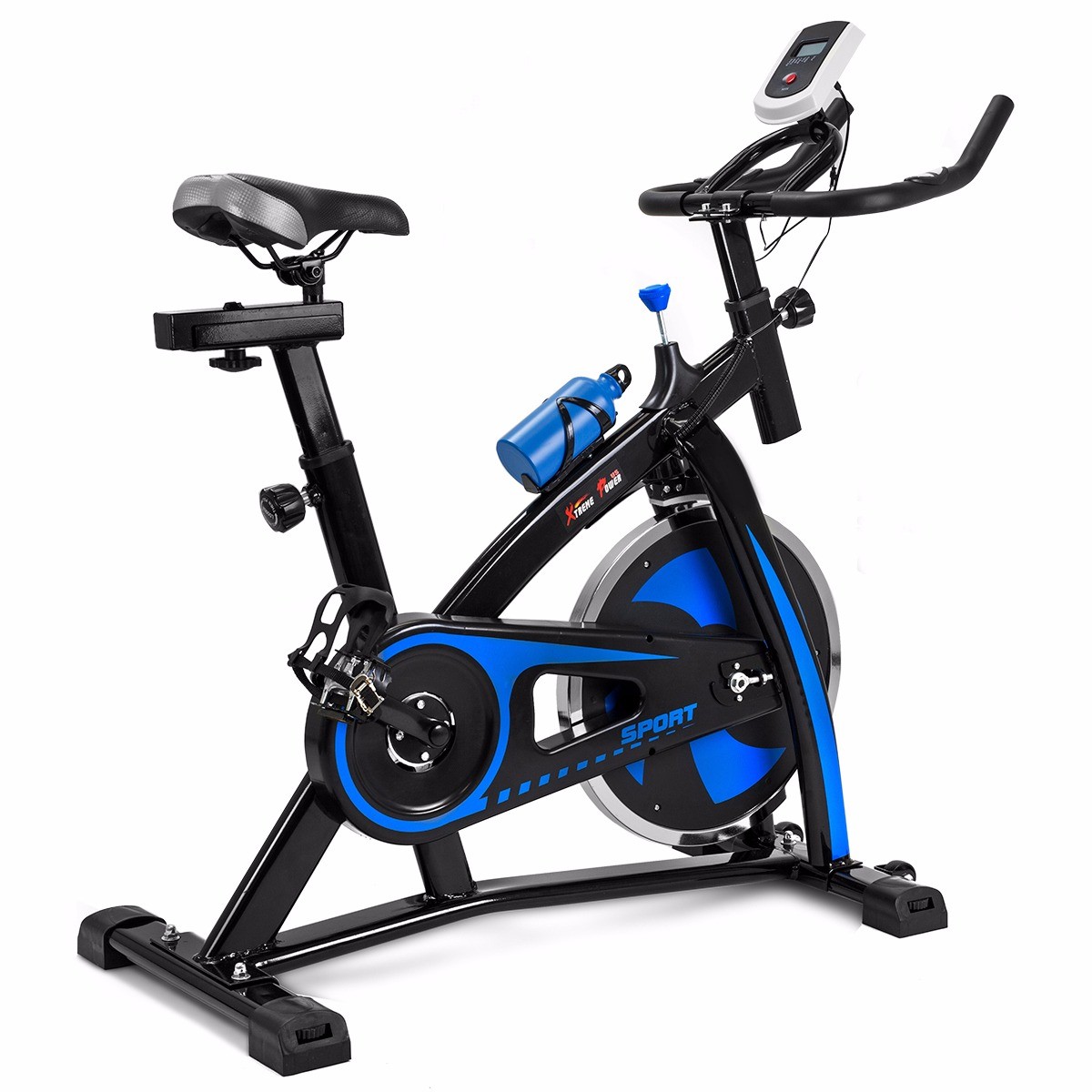 Exercise Bike Cycling Bike Stationary Bike Heavy Duty 22 LBS Flywheel LCD, Blue