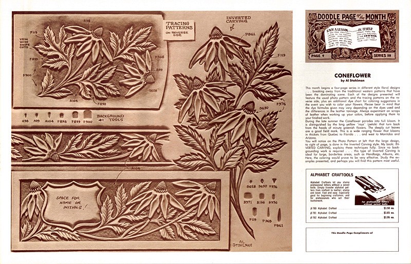 Leather Craft Doodle Pattern       CONEFLOWER