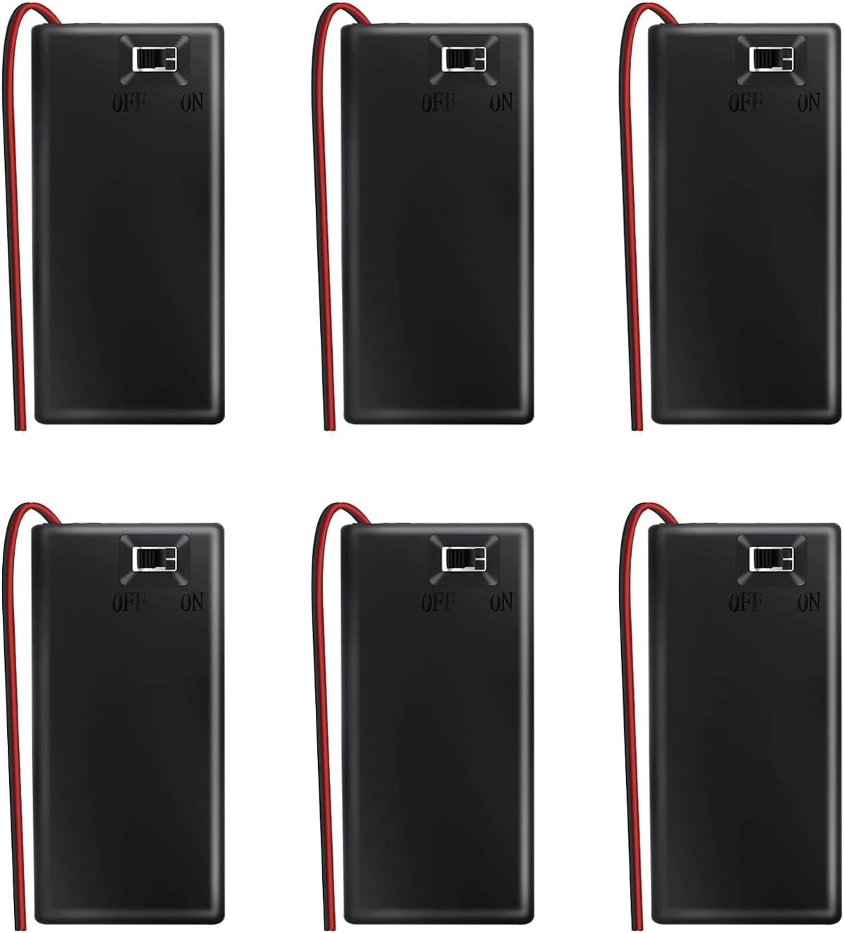 9V Battery Holder, 9 Volt Battery Holder with On/Off Switch, (Pack of 6) 9V
