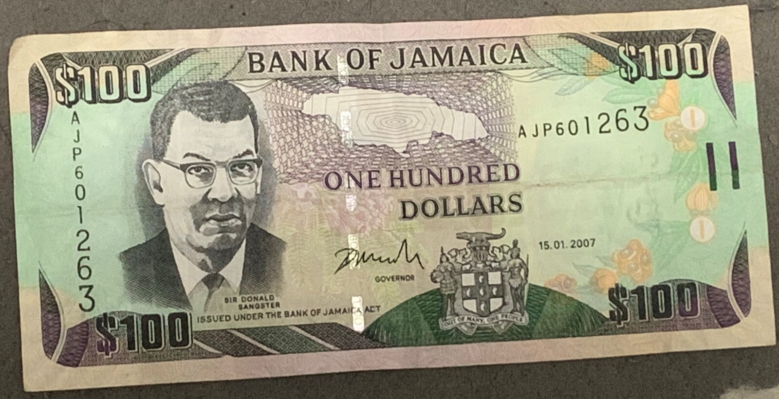 JAMAICA 2007 $100 DOLLARS