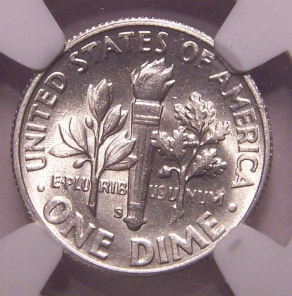 1948 S Roosevelt Silver Dime MS 66 NGC White