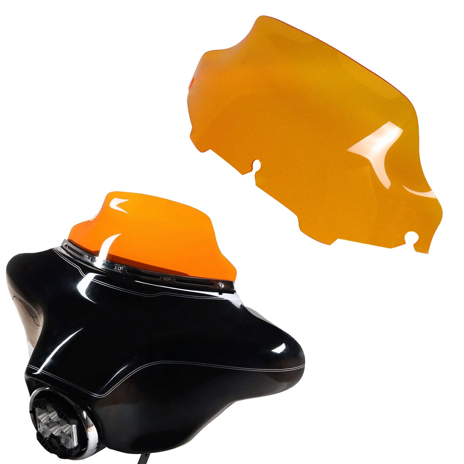 8" Orange Outer Fairing Windshield for Harley 96-13 Street Glide FLHT FLHTK FLHX