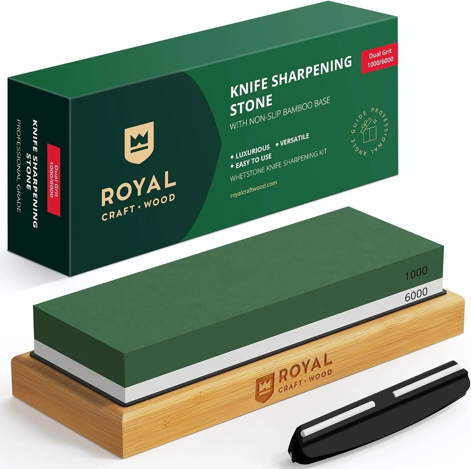 NEW! Royal Knife Sharpening Stone Kit - Dual Grit 1000/6000 Craft-Wood