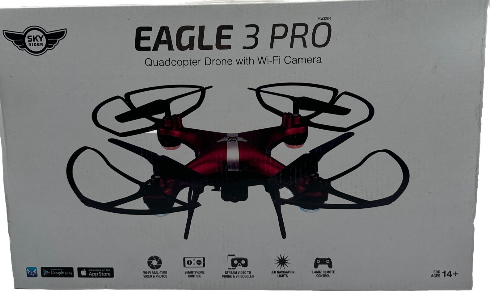 Sky Rider Eagle 3 Pro Quadcopter Drone with Wi-Fi Camera - Red/Black New In Box