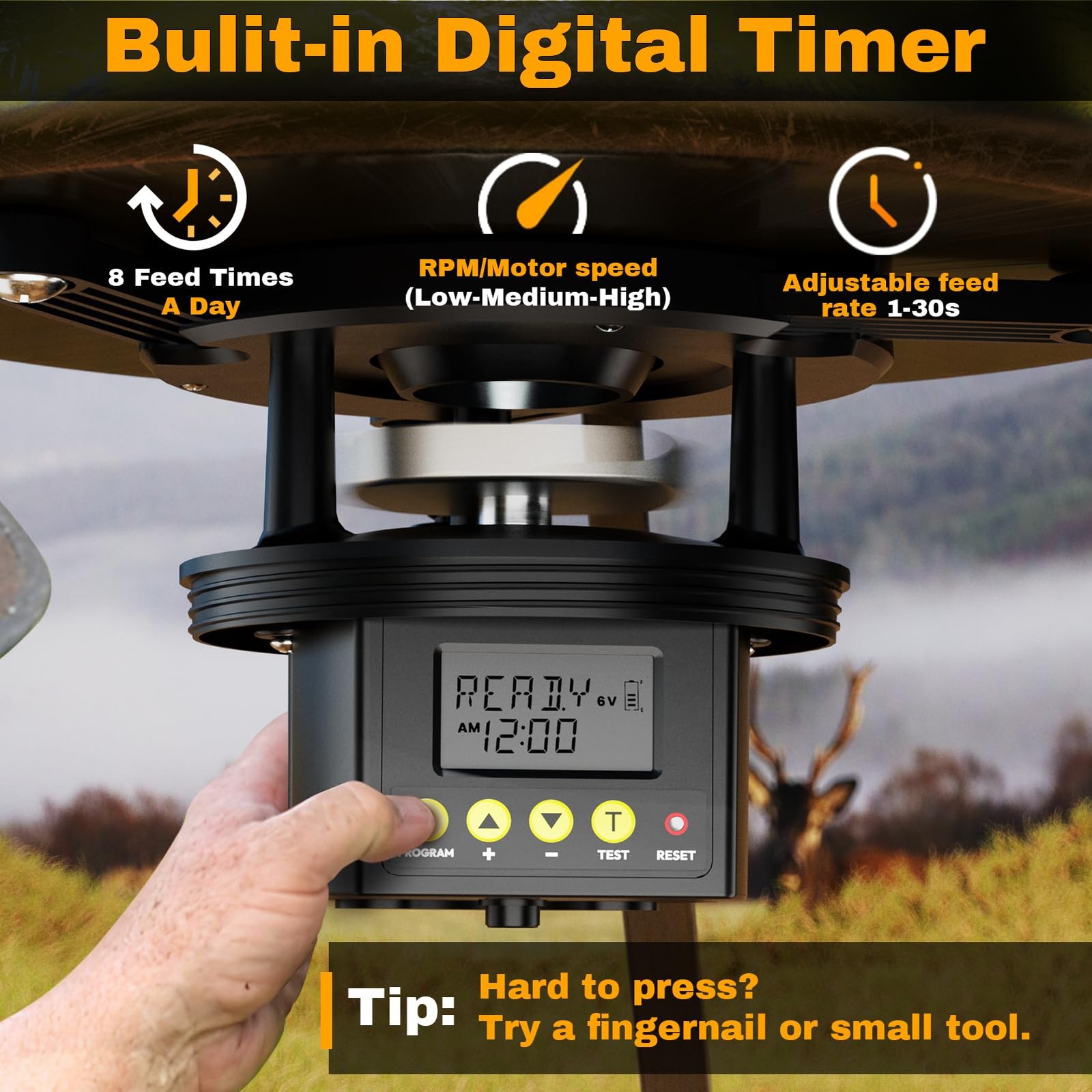 Deer Feeder Kit, 6V Feeder Kit, Feeder Motor Timer Kit, Small-Size Game Feed...
