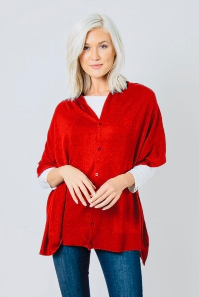 Simply Noelle bordeaux wrap shawl pashmina red 5 button