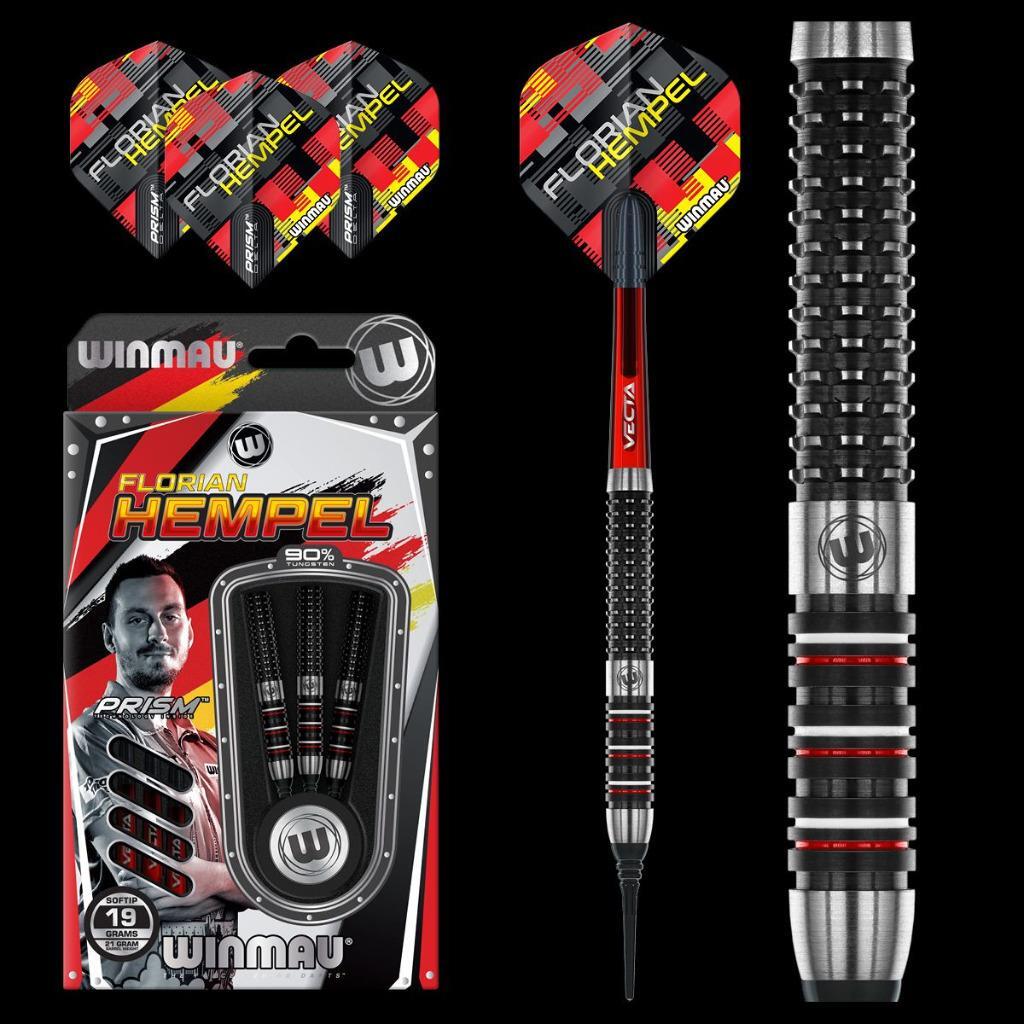 WINMAU FLORIAN HEMPEL 21 GRAM SOFT TIP DARTS 90%TUNGSTEN 2466.21
