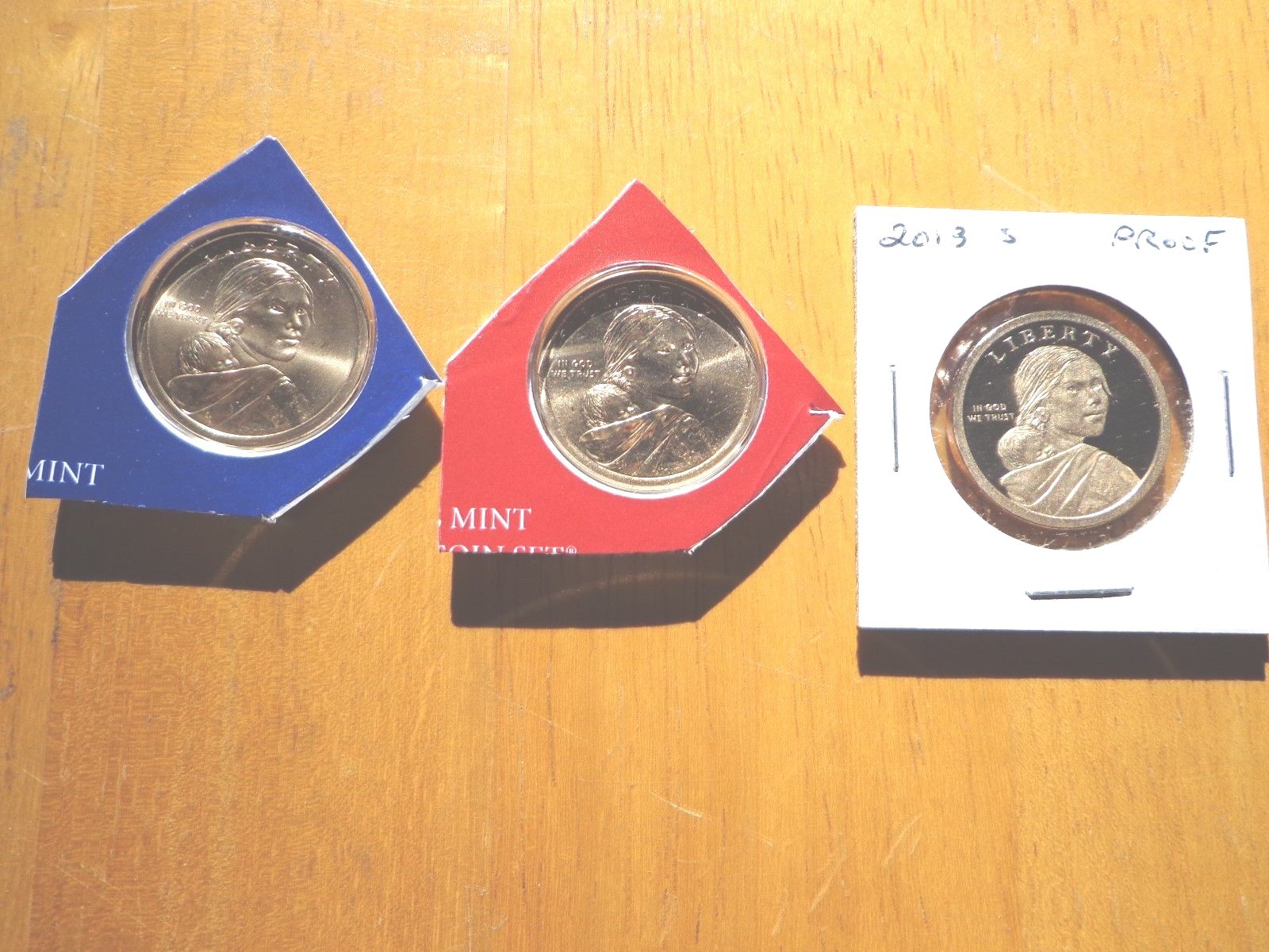 2013 P D S Sacagawea Dollar Proof Native American 3 Coin Set Sealed Mint Cello
