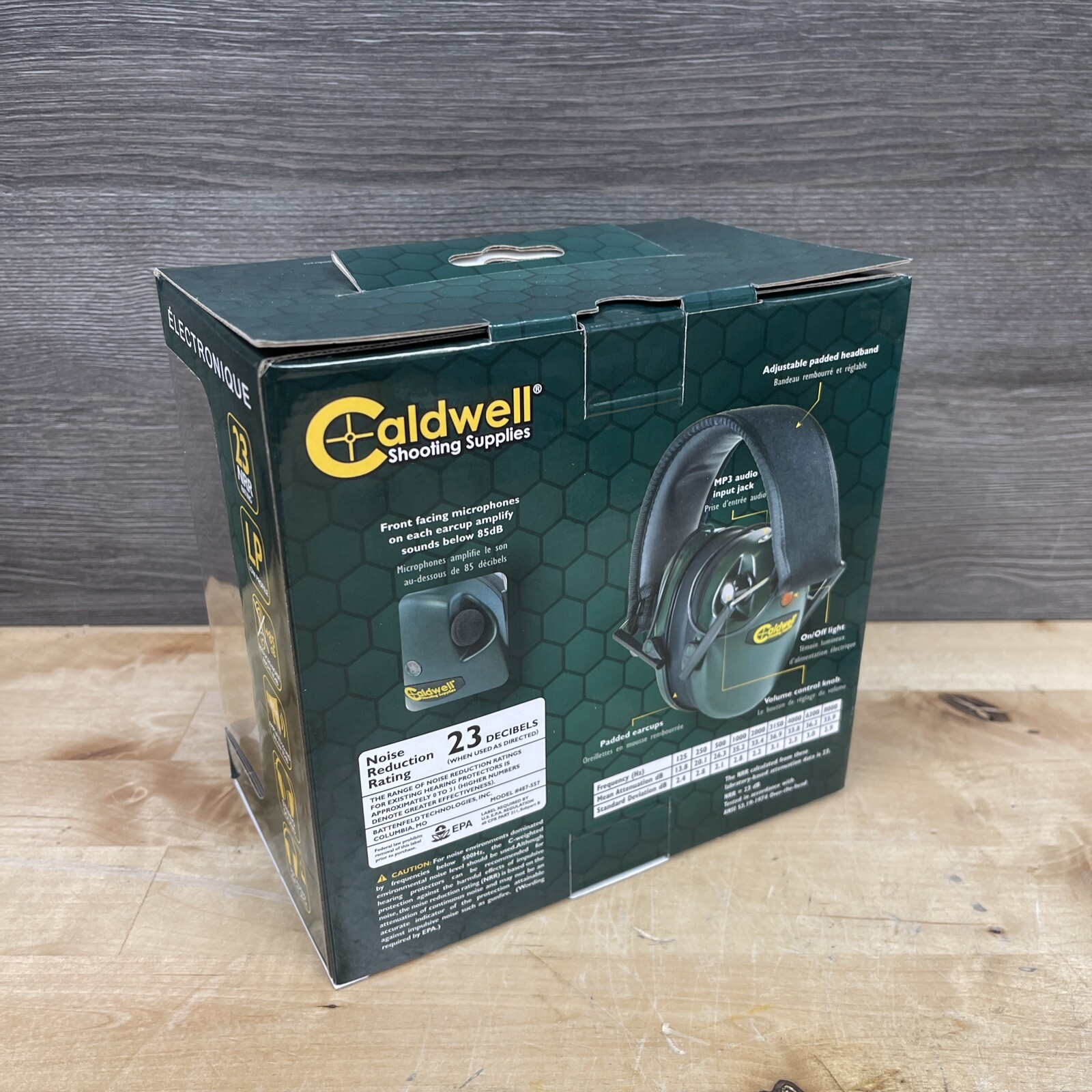 Caldwell E-MAX Low Profile Electronic Hearing Protection Green and Black, 487557