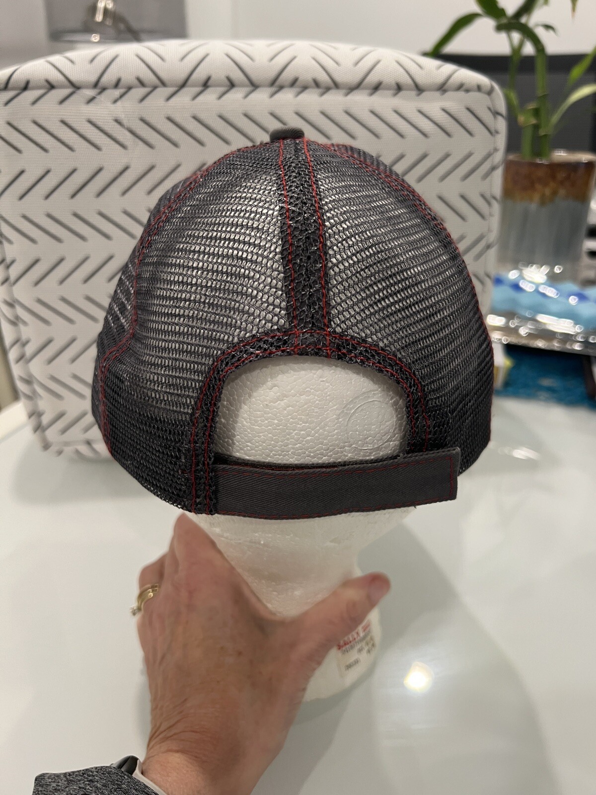 Mycogen Seeds White Red Patch Gray Fabric Mesh Hat Cap