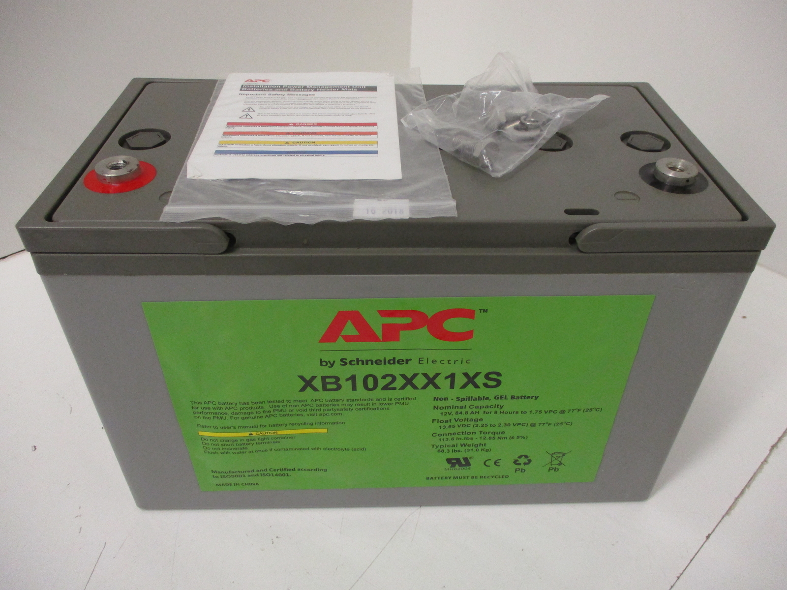 *NEW* APC / SCHNEIDER ELECTRIC XB102XX1XS NON-SPILLABLE GEL BATTERY