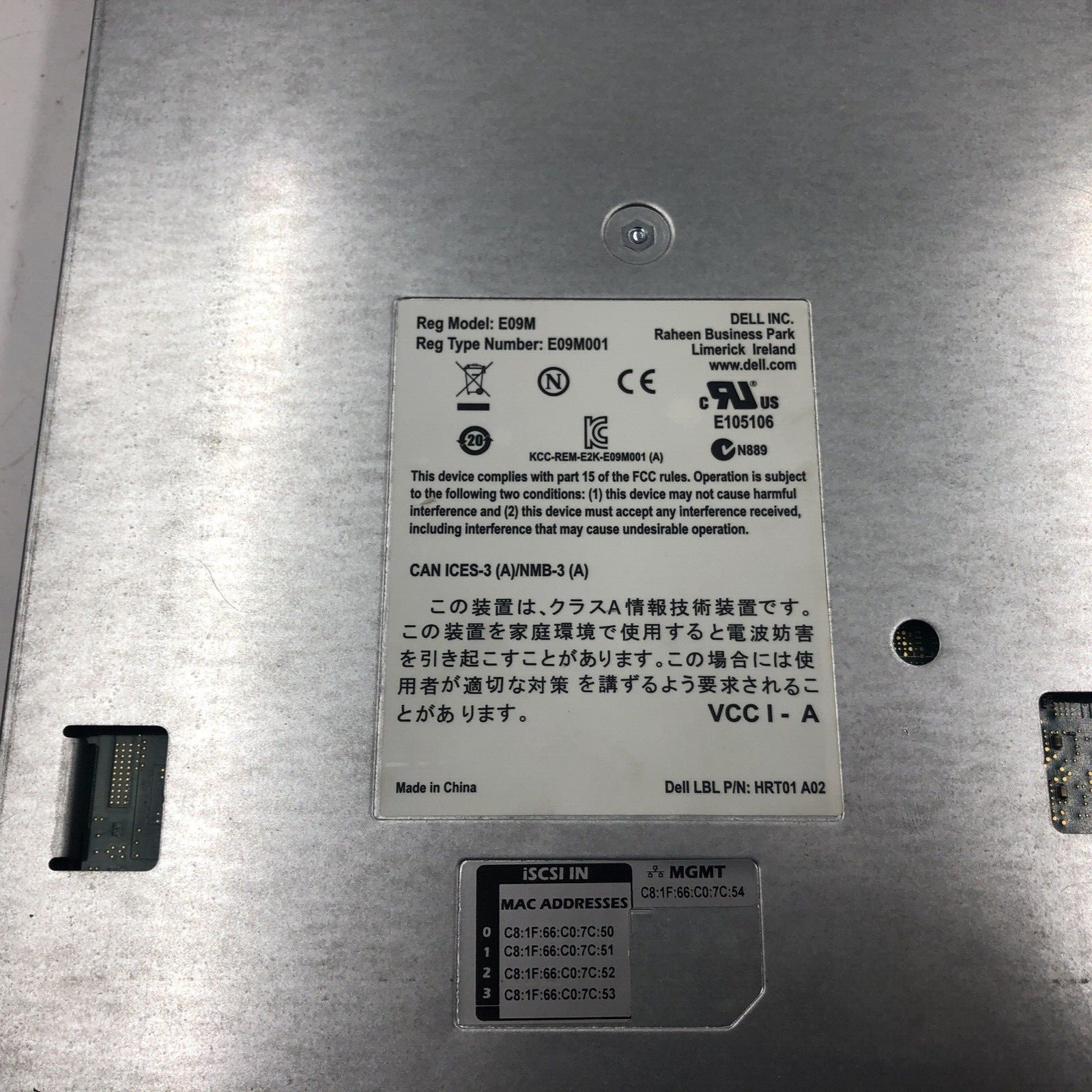 DELL EQUALLOGIC CONTROL MODULE TYPE 11 CONTROLLER MODULE E09M001 E09M