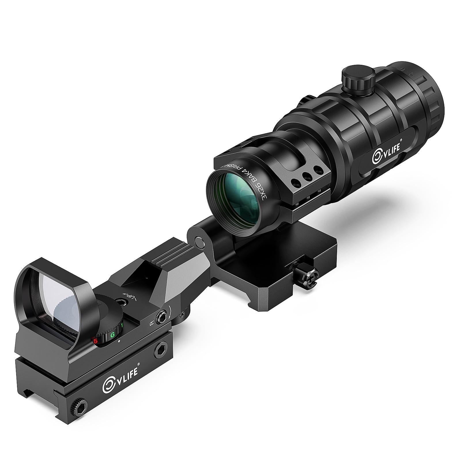 CVLIFE 1X22X33 Red Green Dot Sight and 3X Magnifier Combo, Motion Awake Multi...