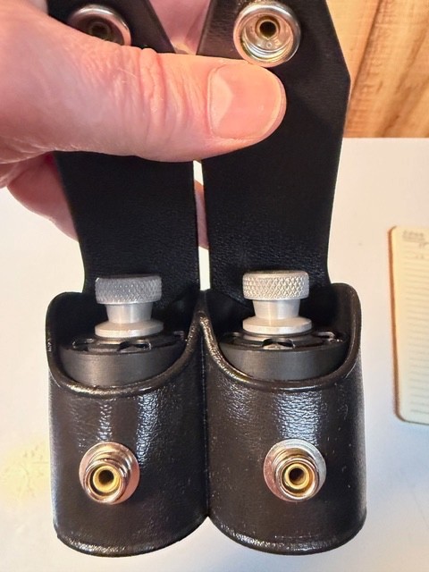 Hks Speedloader leather pouch, Two Hks speed loaders, A Zoom 357 snap caps