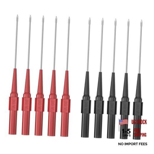 10PCS Back Probe Kit with 4mm Banana Socket (0.7mm Needle) | Non Red-Black