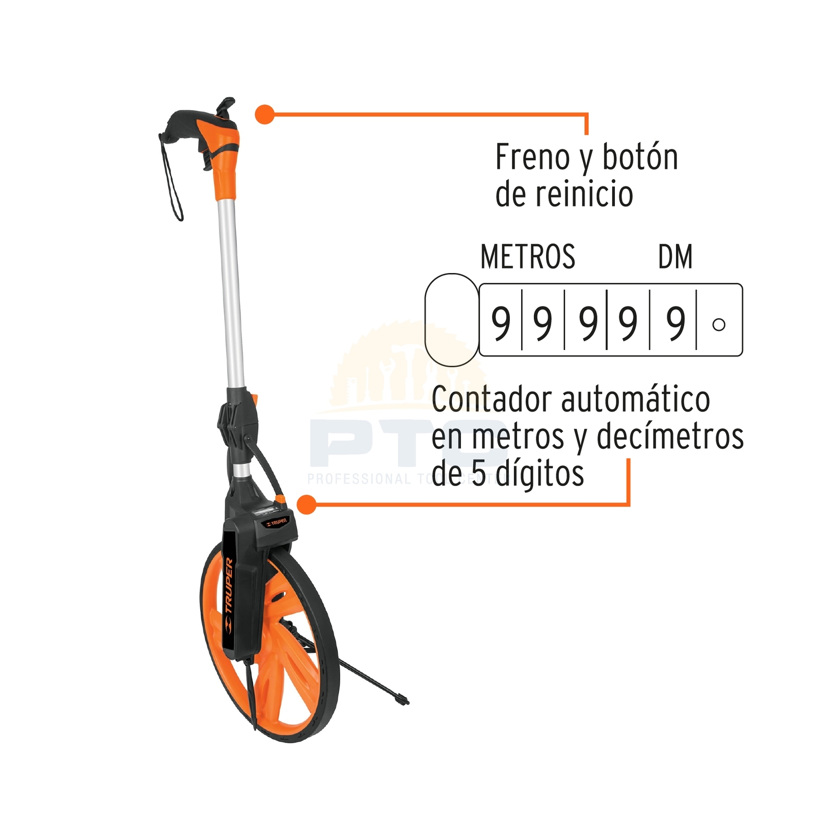 Truper ODM-12 Odometer with brake, 12" wheel