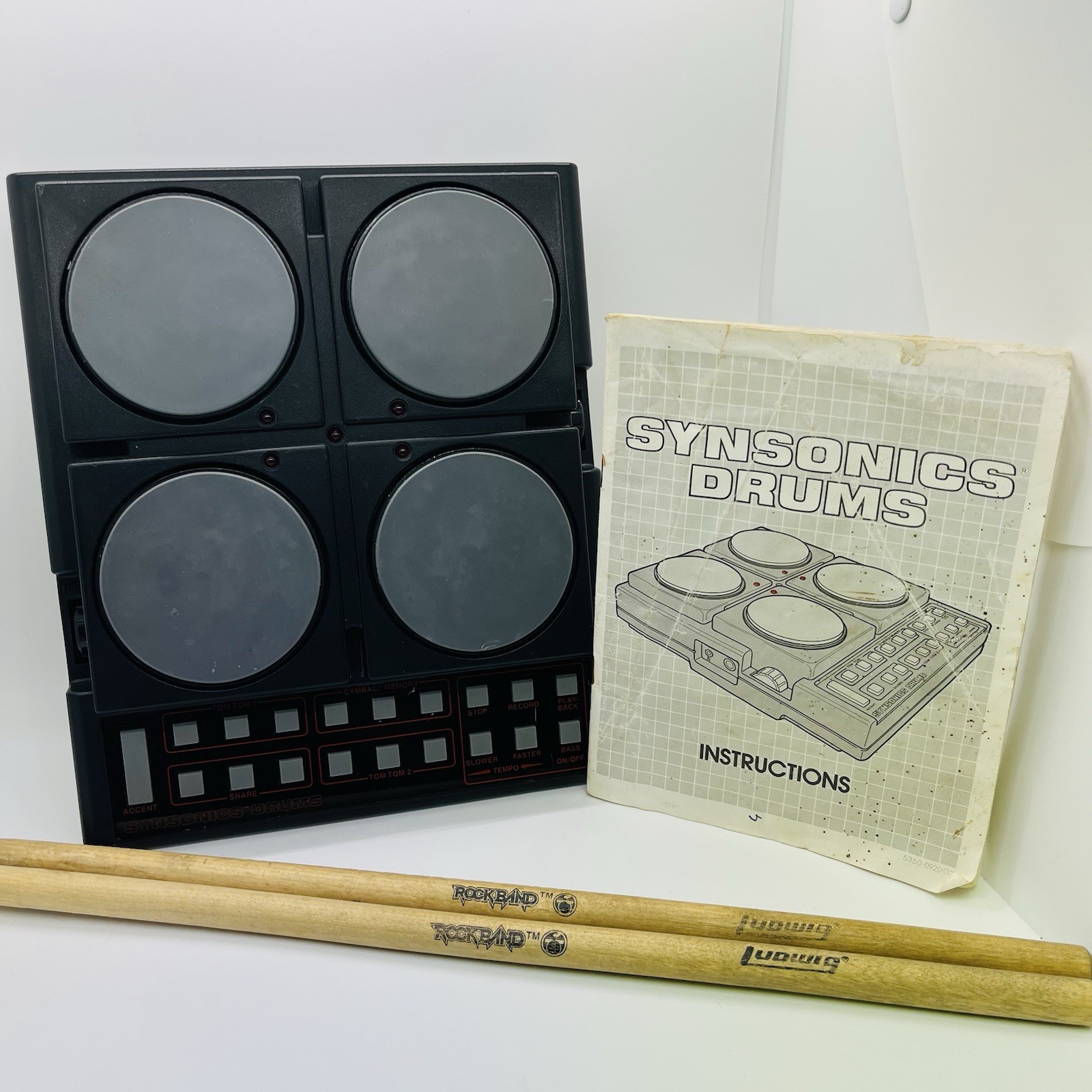 1981 Mattel Synsonics Drums Machine w/Manual -No Batt Cover or AC Adapt *TESTED*