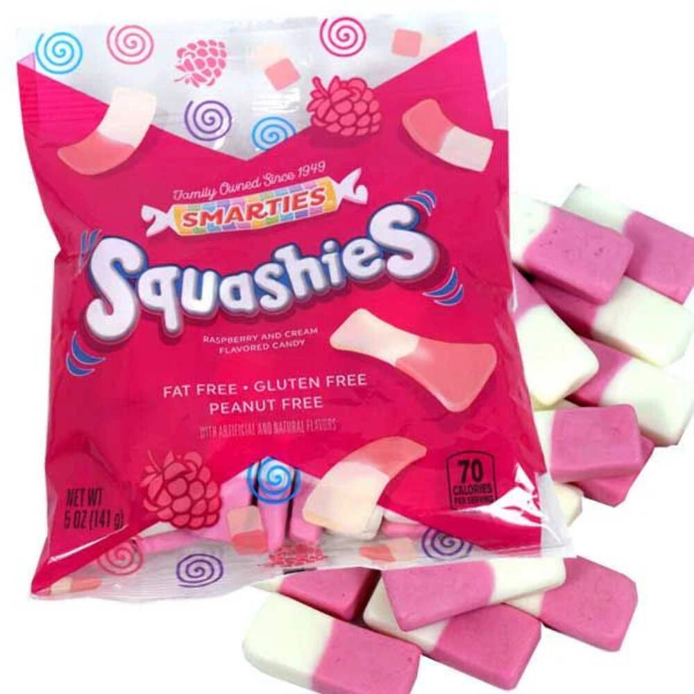 Smarties Squashies Soft Foam Gummies – Raspberry & Cream & Mixed Fruit | 1, 3, 6