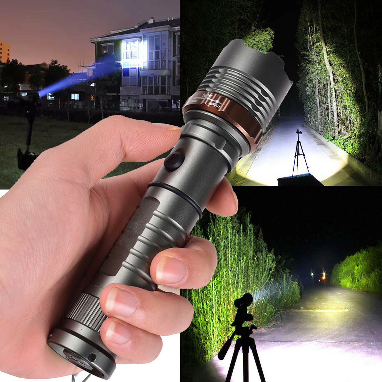 Rechargeable 950,000 Lumens Tactical LED Flashlight - Super Bright Work Light
