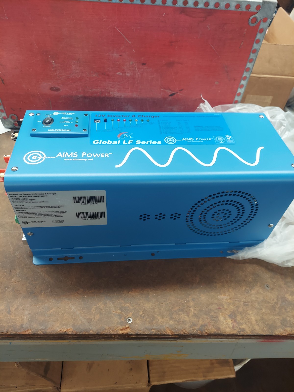 AIMS POWER PURE SINE WAVE INVERTER & CHARGER GLOBAL LF SERIES PICOGLG20W12V120VR