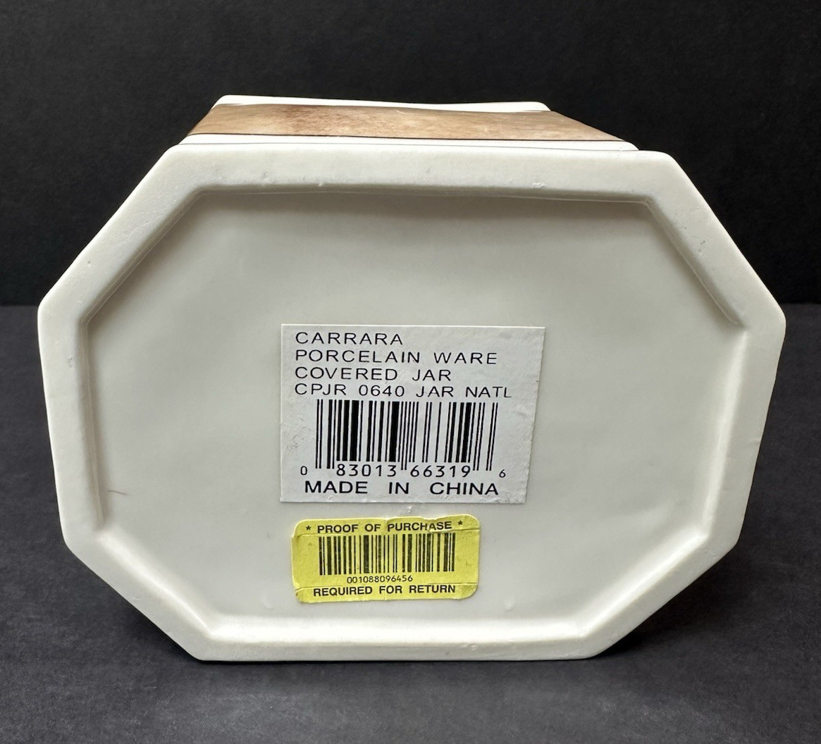 Croscill Carrara Light Brown Porcelain Ware Covered Jar