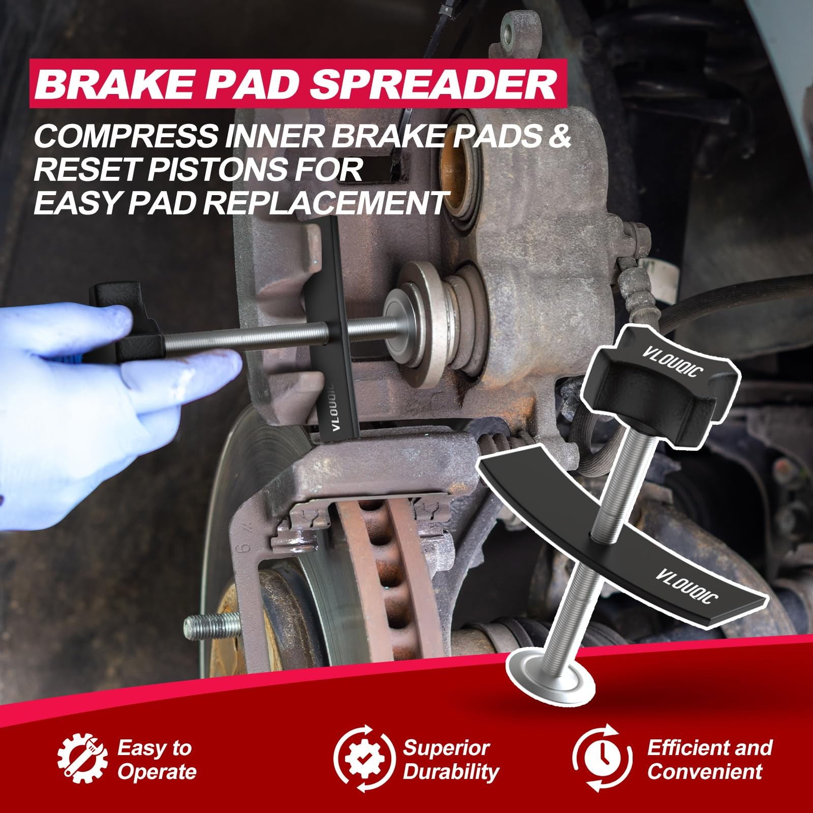 Black Heavy Duty Brake Caliper Compression Tool Pad Spreader