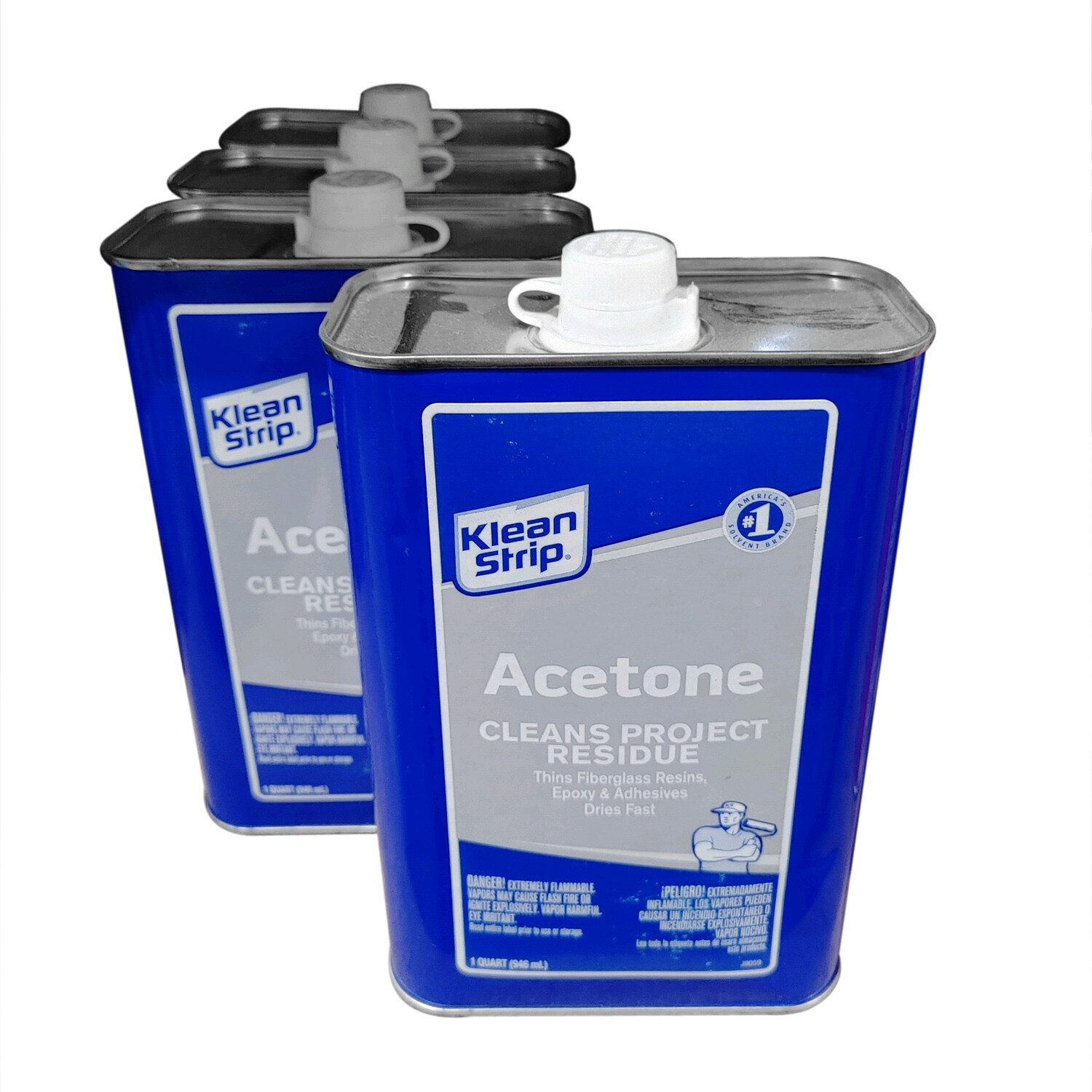 4ct 1 Qt Klean-Strip Acetone Cleans Project Residue, Adhesive QAC18 Thins Resins