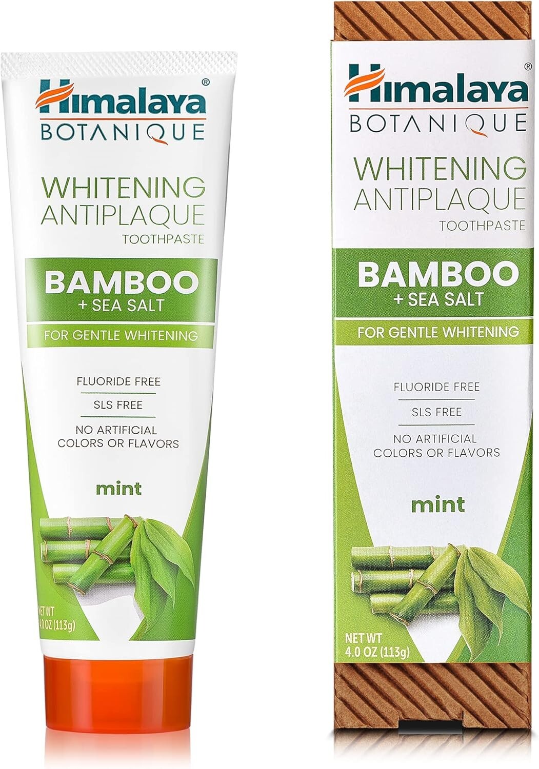 Himalaya Botanique Whitening Antiplaque Toothpaste with Bamboo + Sea Salt, Fluor
