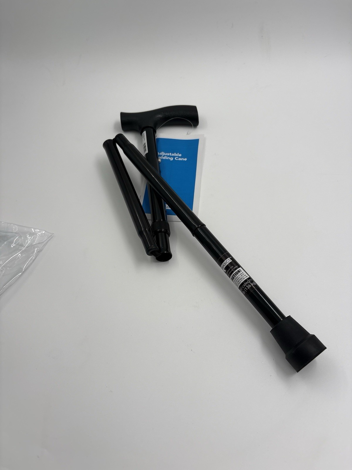 ProBasics Black Adjustable Folding Cane Durable and Portable