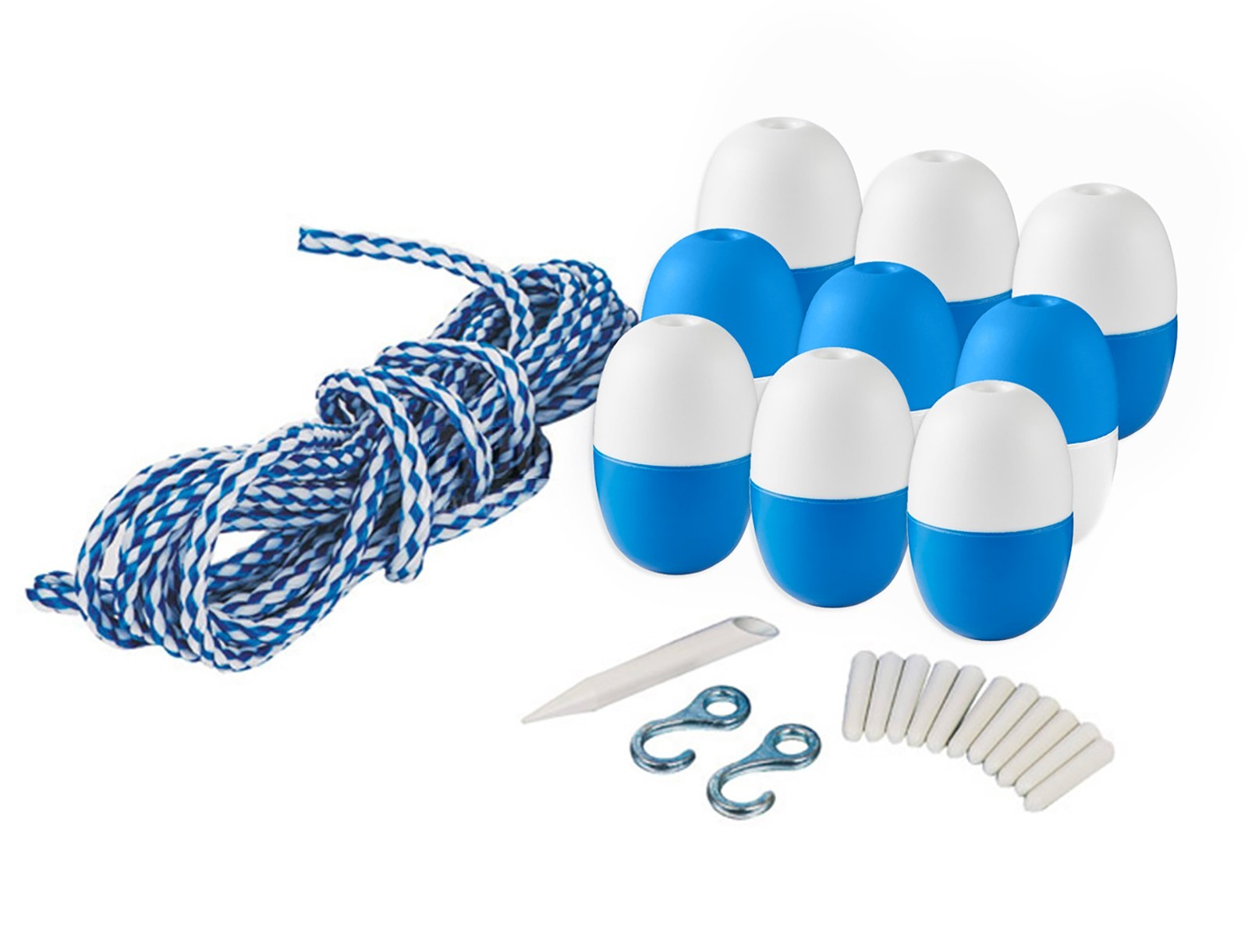 Swimming Pool Safety Rope & Float Kit 20 FT | 9 Floats | Stainless Hooks