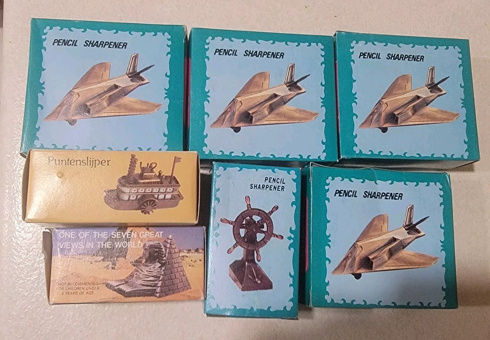 Lot Of 7 Vintage Pencil Sharpeners In Boxes
