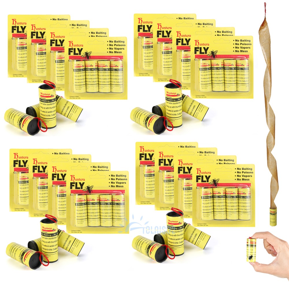 Lots Insect Bug Fly Glue Paper Catcher Trap Ribbon Tape Strip Sticky Flies Rolls