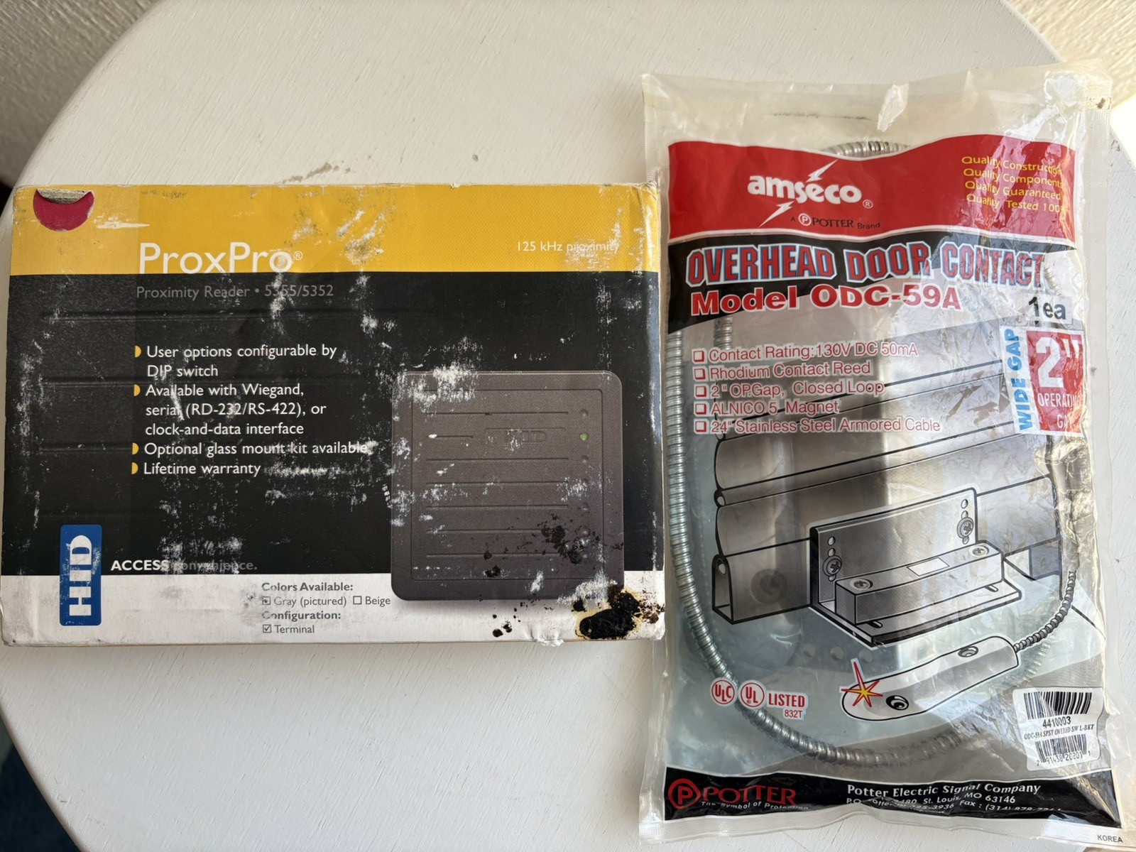 Amseco Potter Overhead Door Contact M# ODC-59A & HID ProxPro Reader M# 5355AGN00