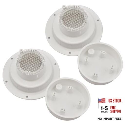 2 Pack RV Vent Cap Kit with Screen, RV Sewer Vent Cap for Roof, White RV