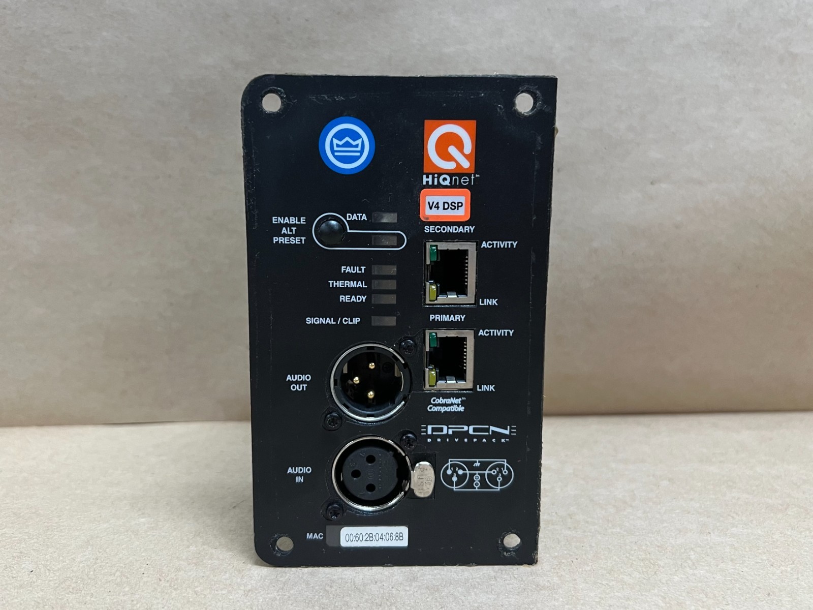 JBL Crown DPCN Drivepack Input Module, CobraNet HiQnet VT Series Card