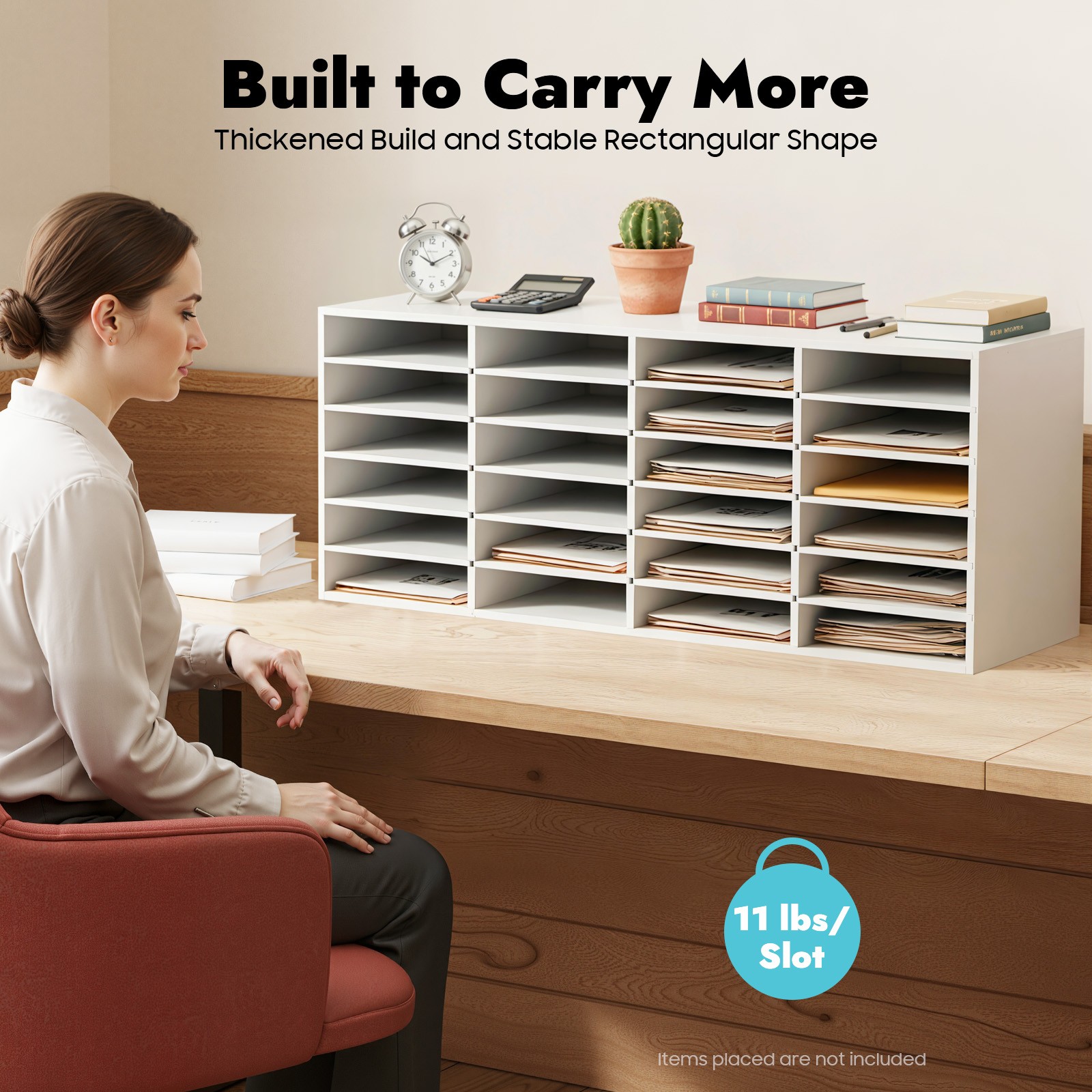 24 Slots Paper & Mail Organizer File Classification Cabinet Literature Organizer
