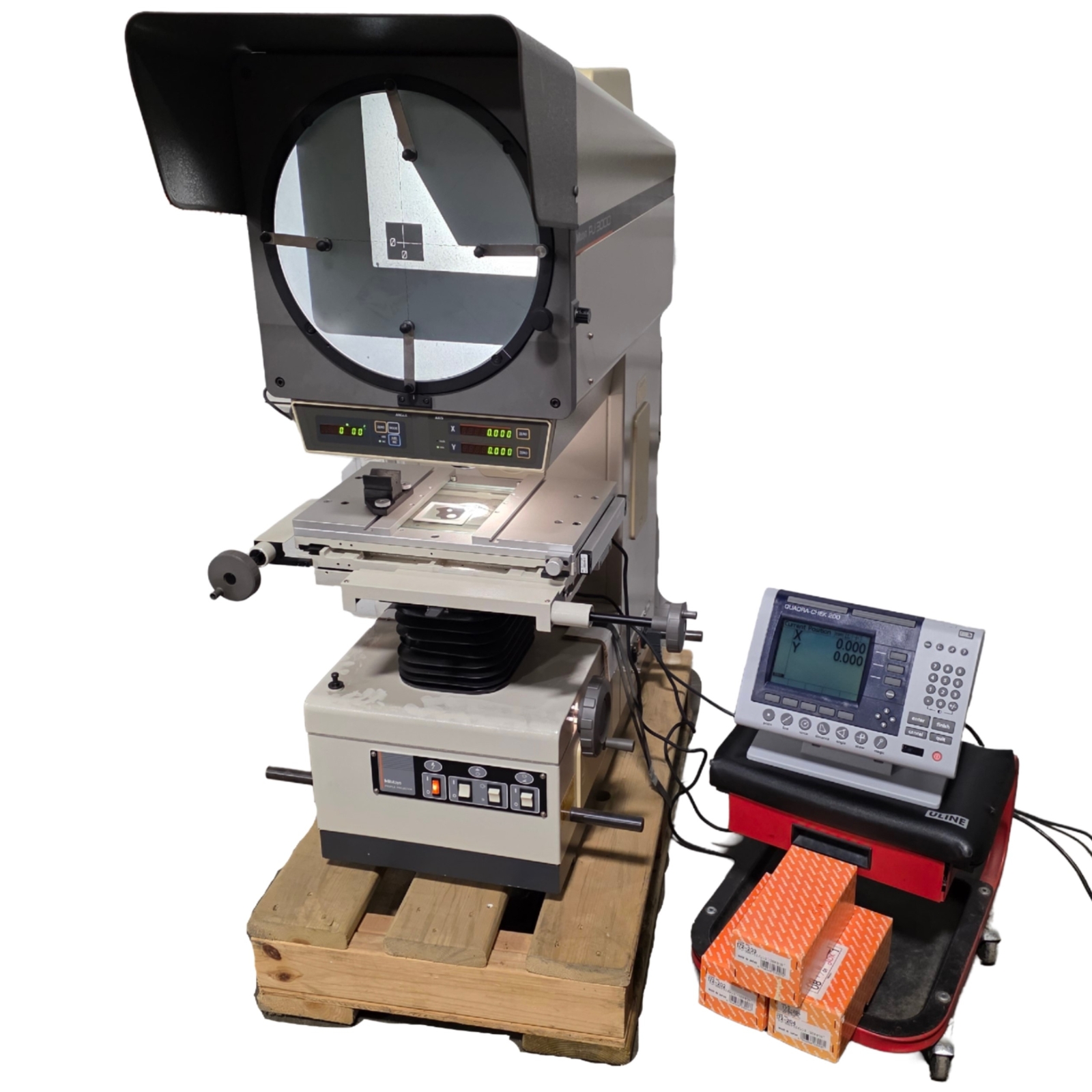 Mitutoyo 302-919A PJ-3000 Vertical Profile Projector With QC-200, 10, 20, 50X