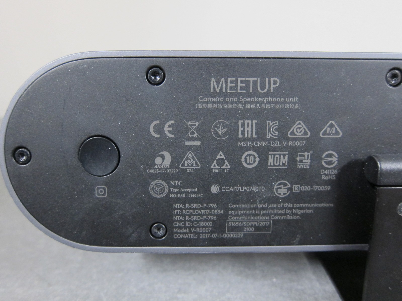 Logitech MeetUp Camera HD Conferencing Webcam w/ USB-C & Power Cable