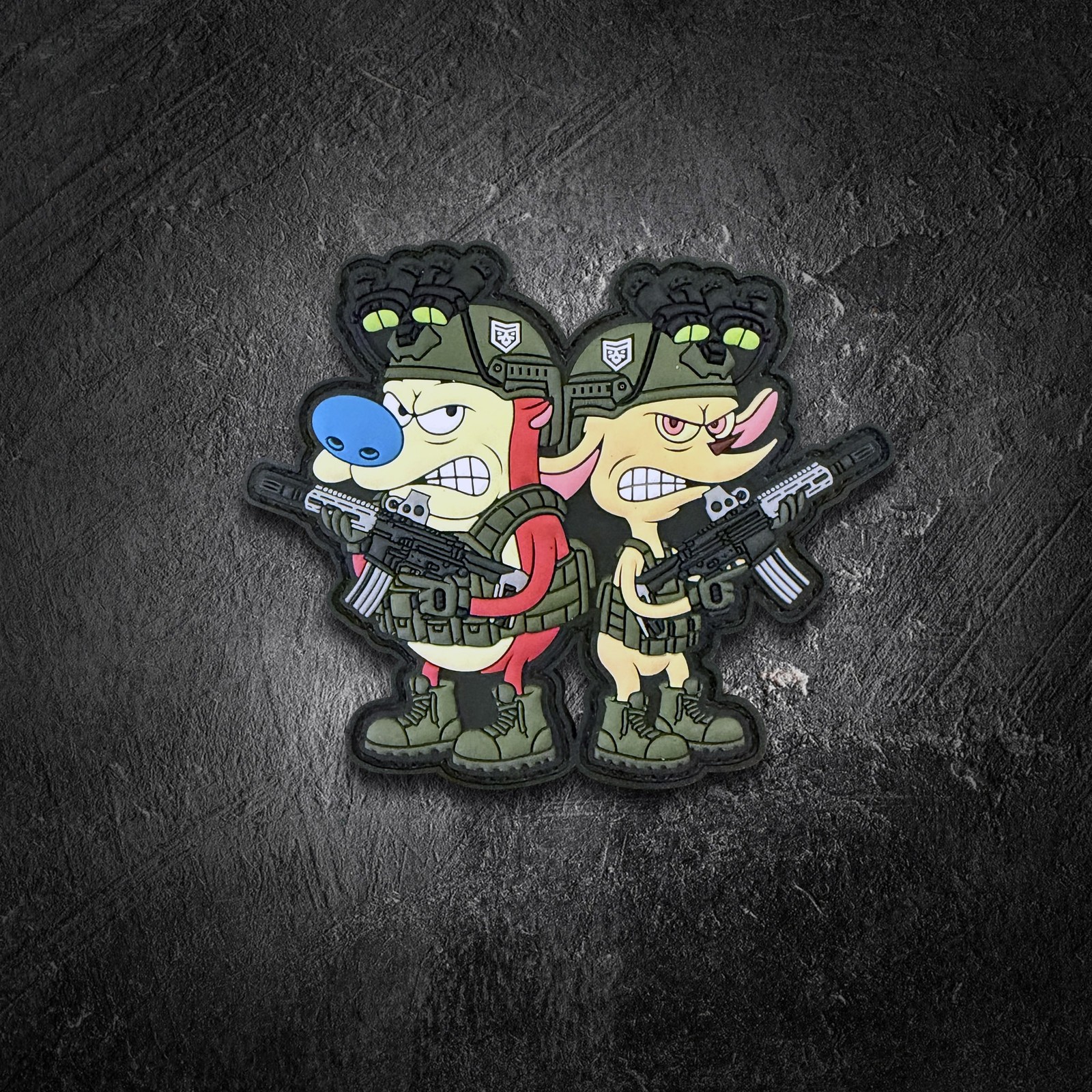 Stimpy and Ren PVC Morale Patch
