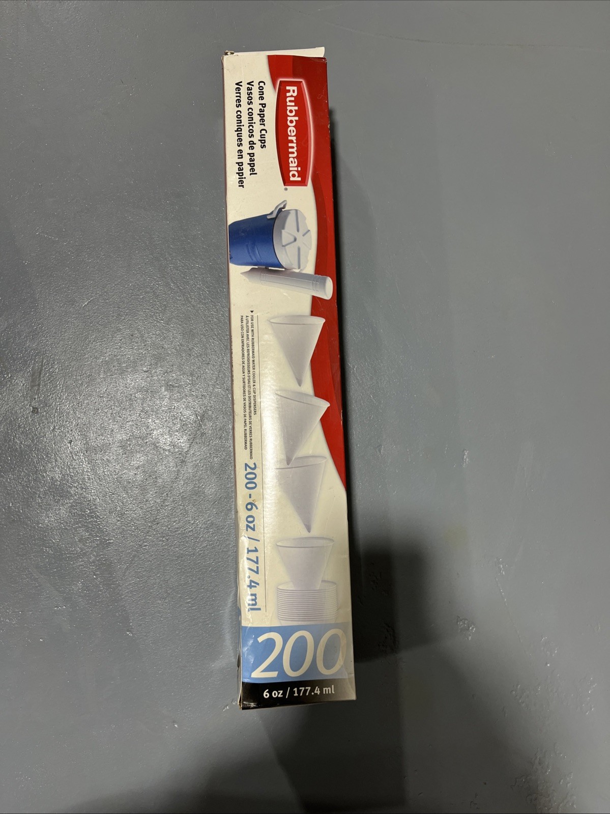 200 Rubbermaid White Paper Cone Cups - Water Dispenser Refill - 6-ounces each