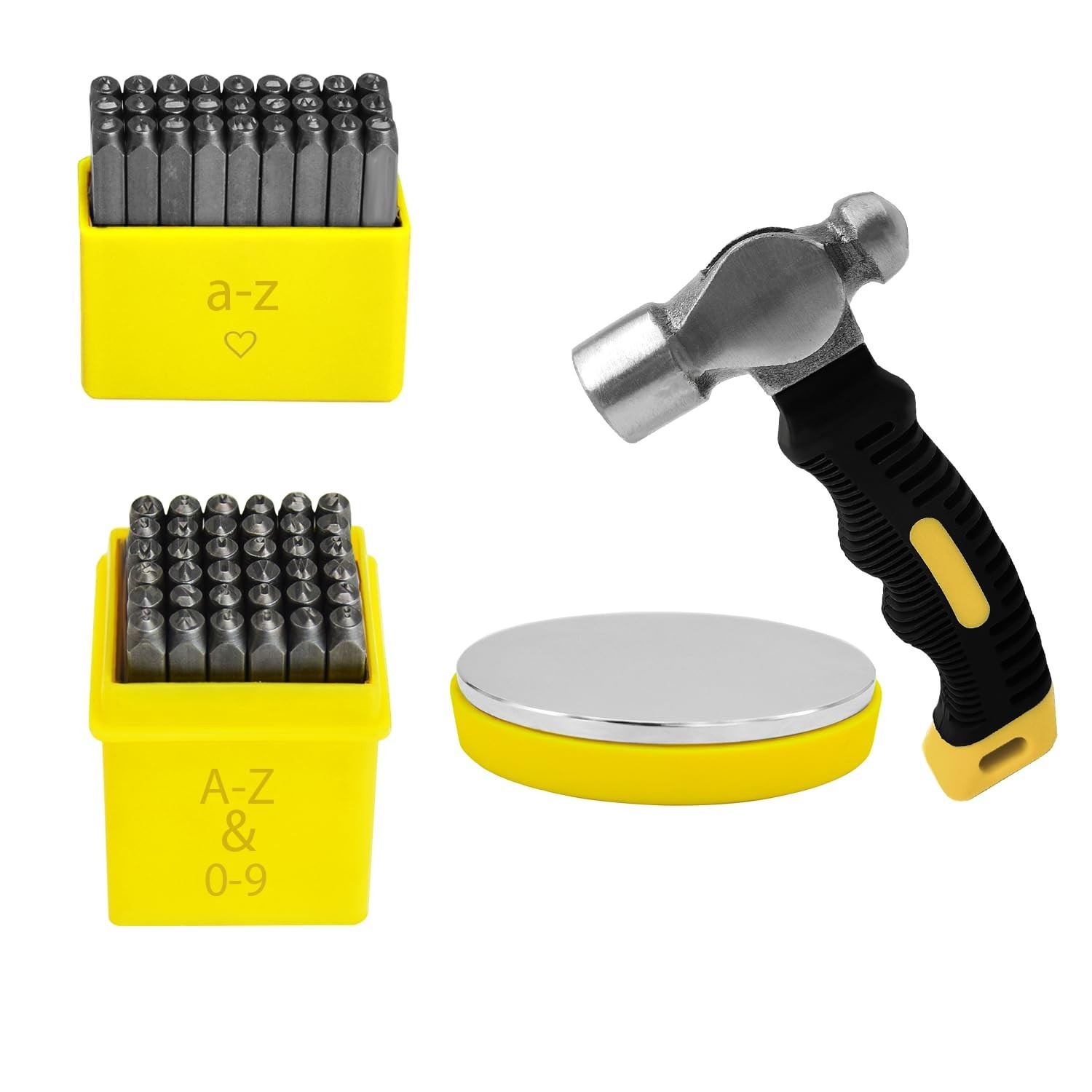 65Pcs Metal Stamping Kit, 1/8"(3mm) Font Uppercase & Lowercase Letter & Numbe...