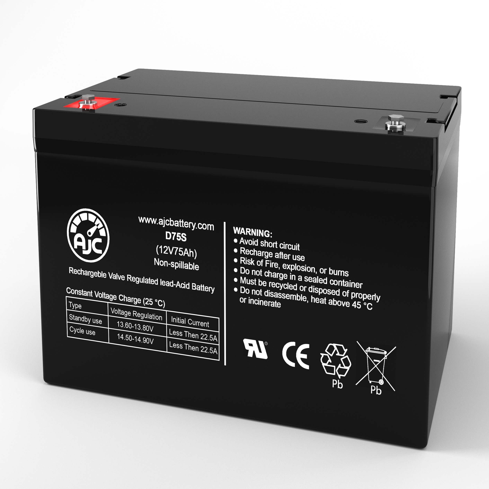 AJC Battery Compatible with C&D Dynasty MR12-300 12V 75Ah UPS Battery