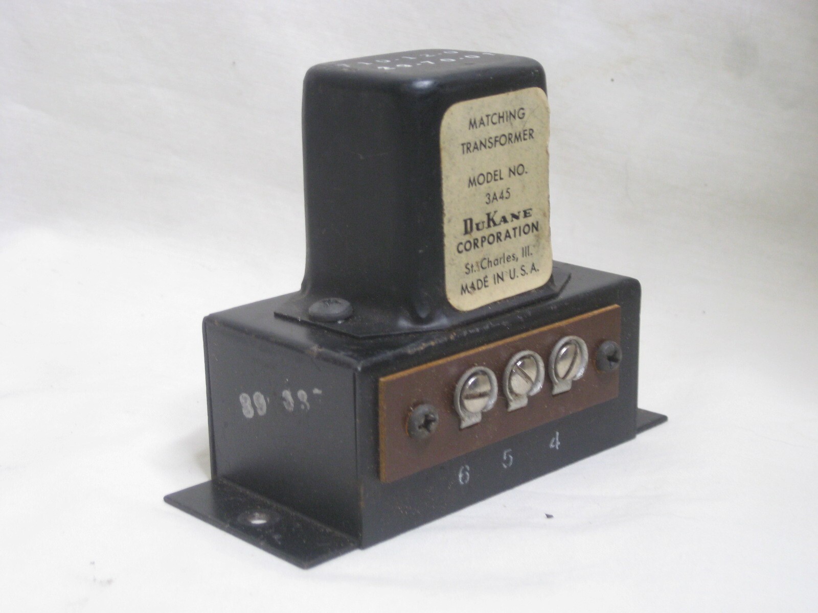 vintage DUKANE MATCHING TRANSFORMER MODEL NO. 3A45