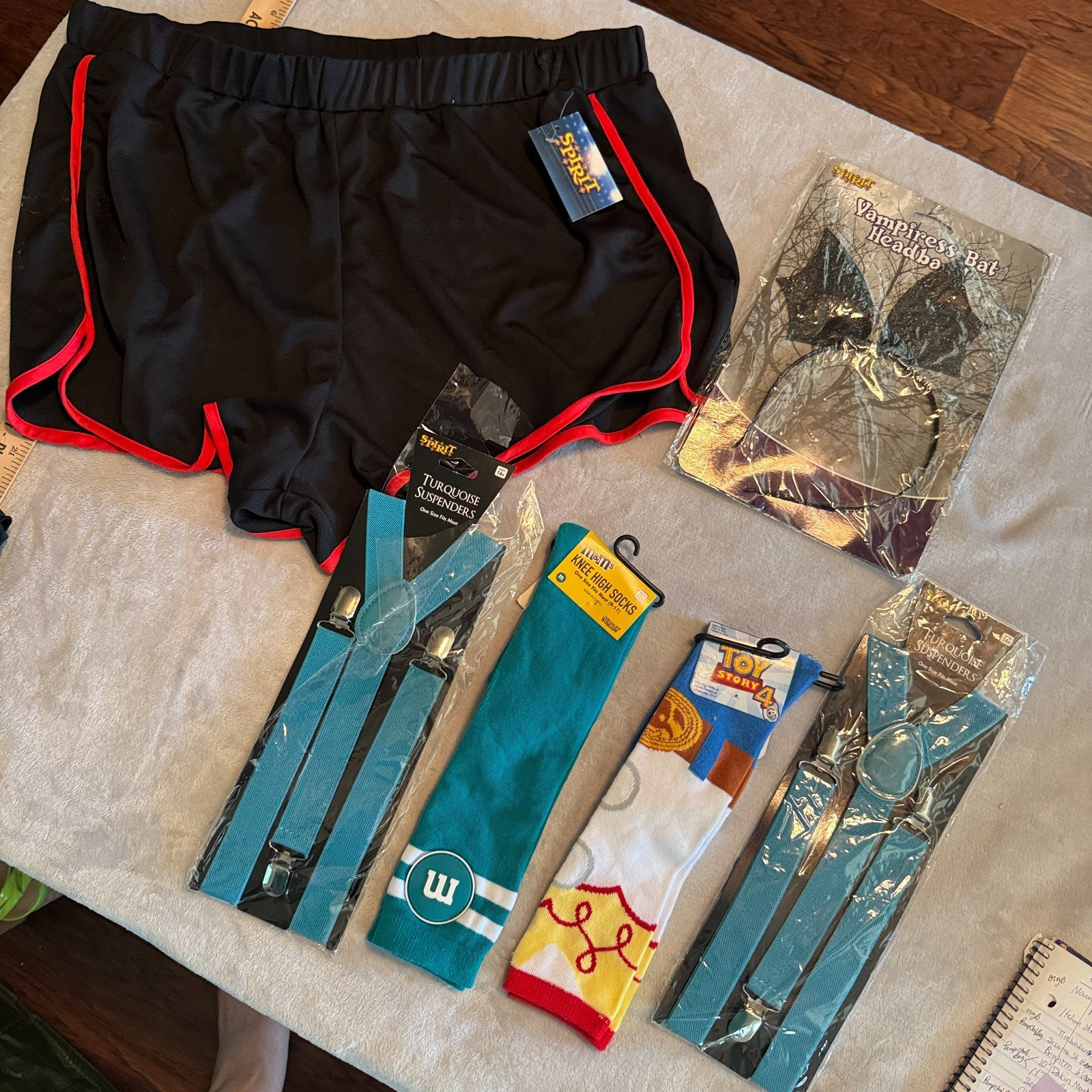 Lot Of Spirit Halloween Accessories Socks suspenders shorts headband NEW