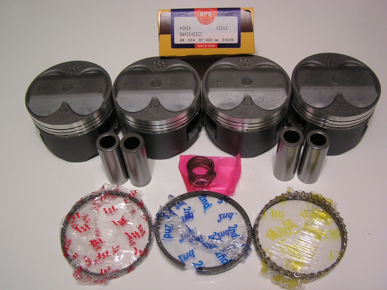 NIPPON RACING JDM HONDA PRELUDE TYPE S H22A H22A4 PISTONS OVERSIZE 87.75MM +.030
