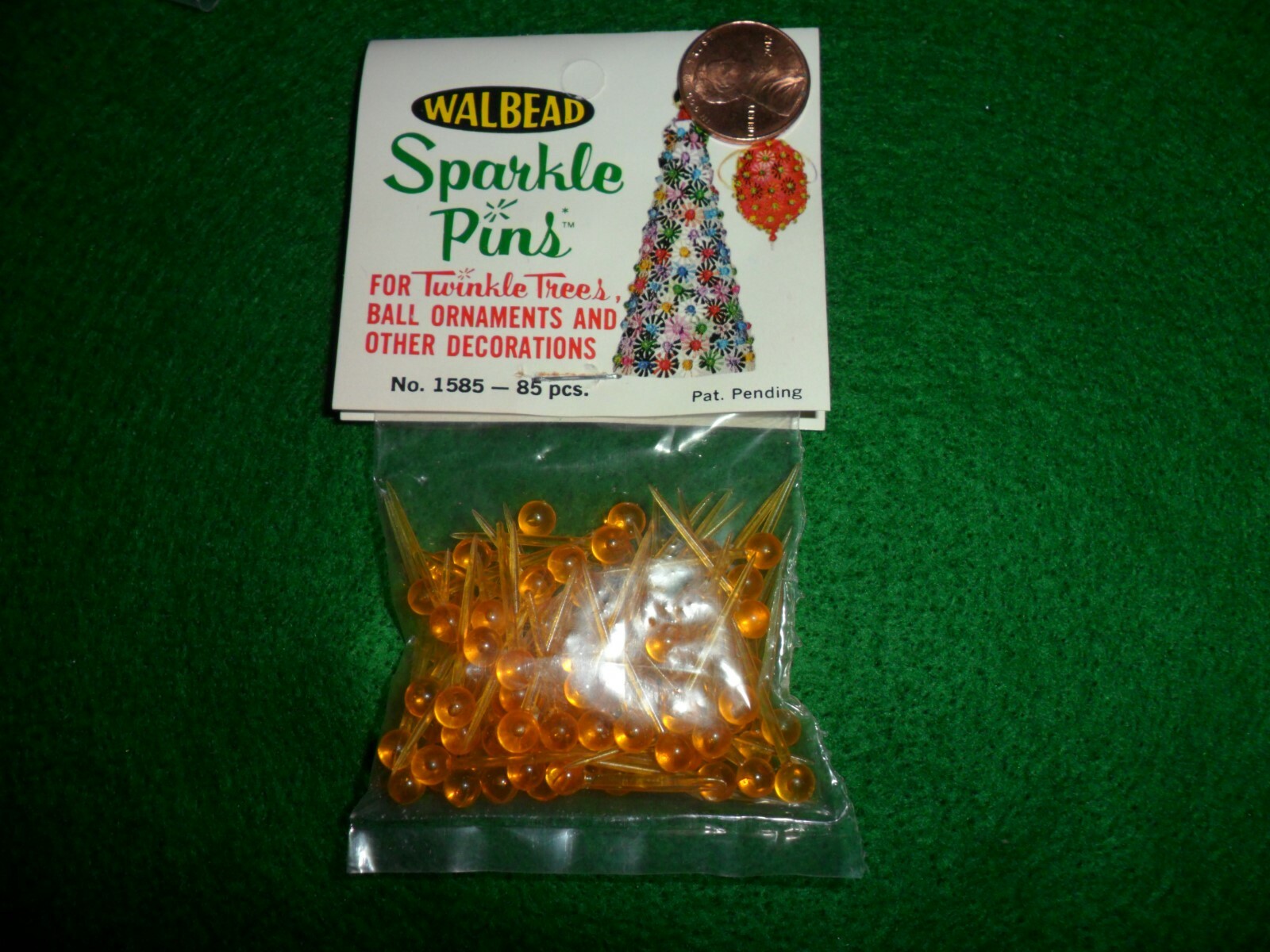 Vintage Translucent Orange Sparkle Pins (Sequin Pins)