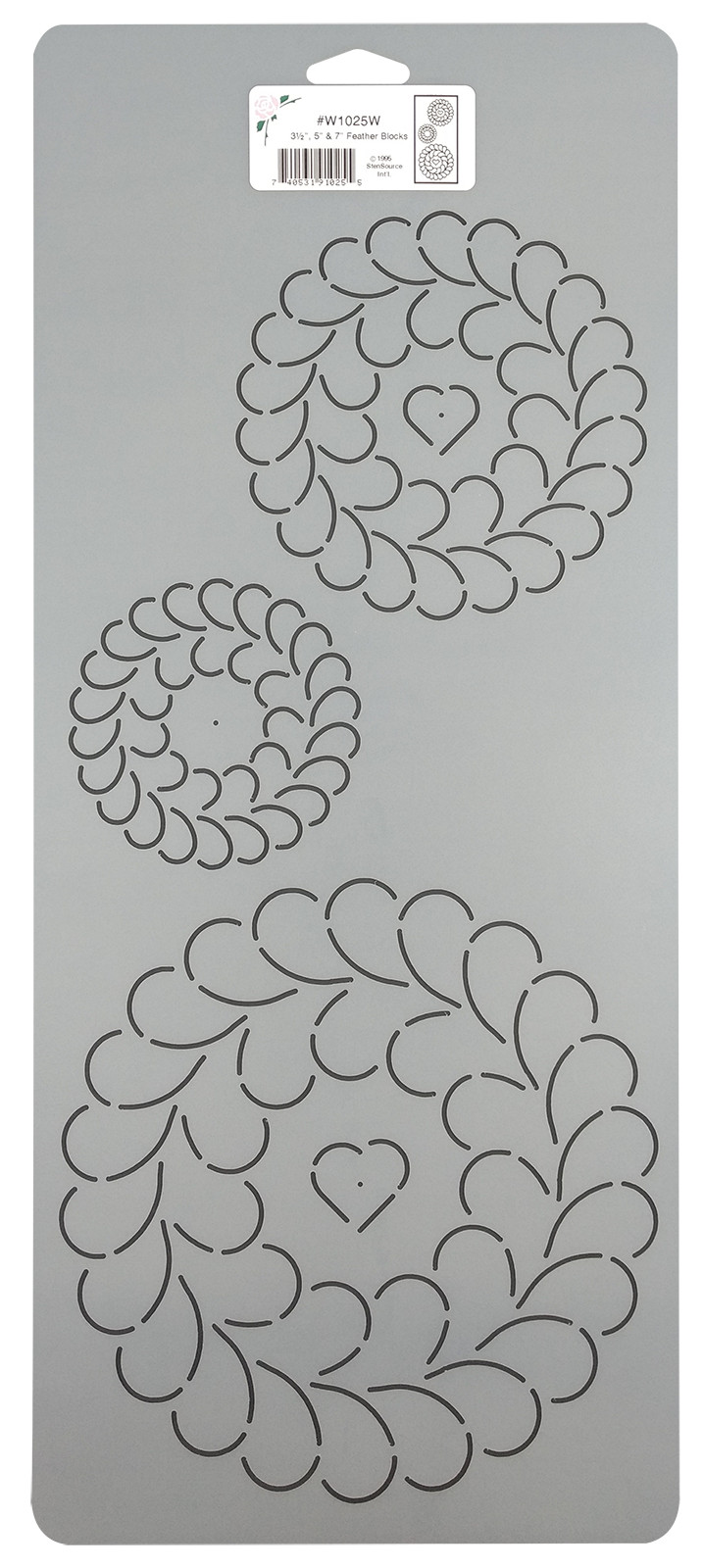 Feather Quilting Stencil Hand Quilt Circle Scallop Swirl Block Pattern Template